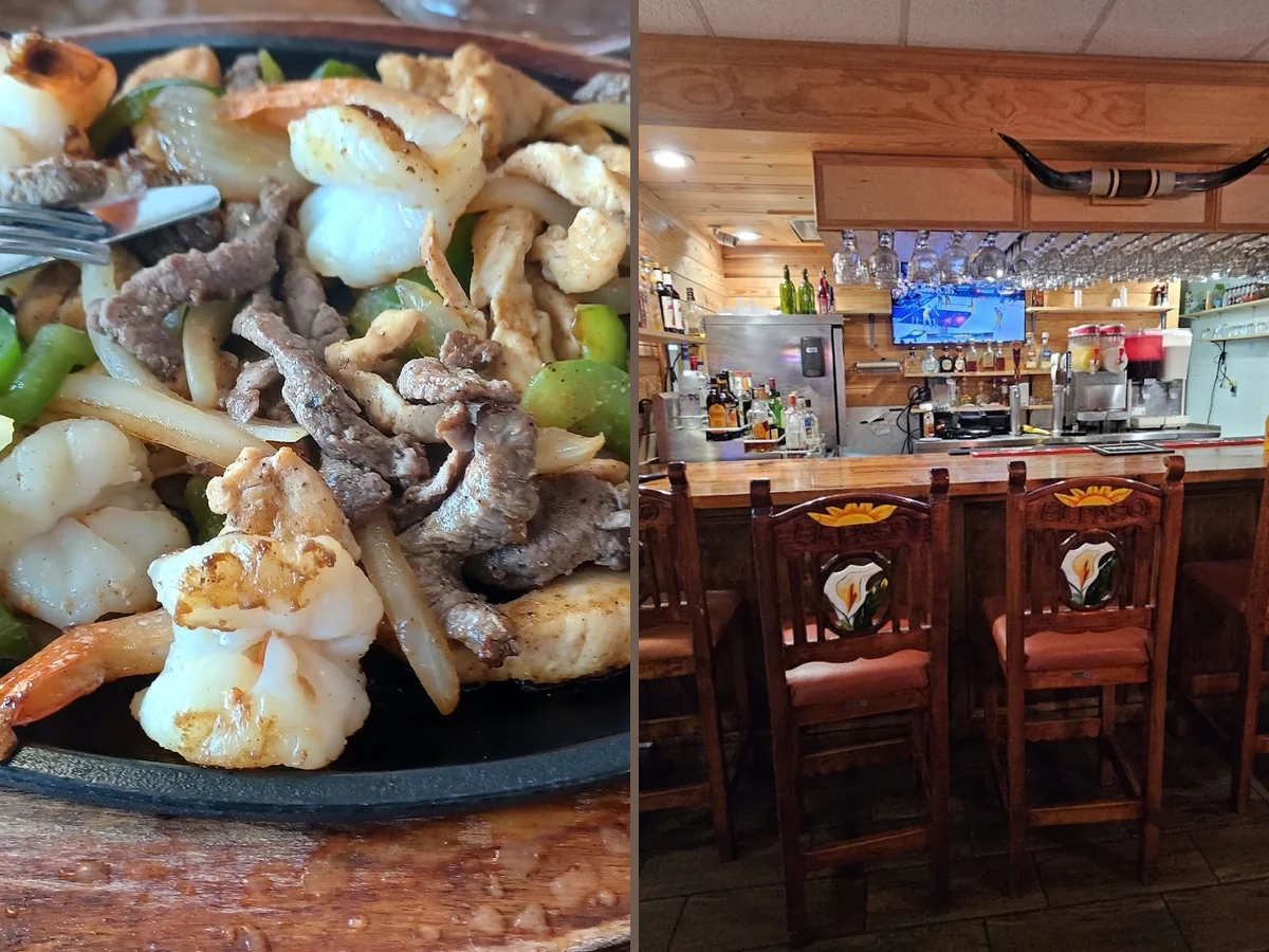 Fresh tacos and fajitas served on warm plates.