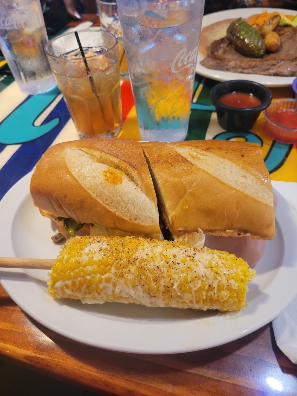 La Cuban Sandwich with Corn on Cob
